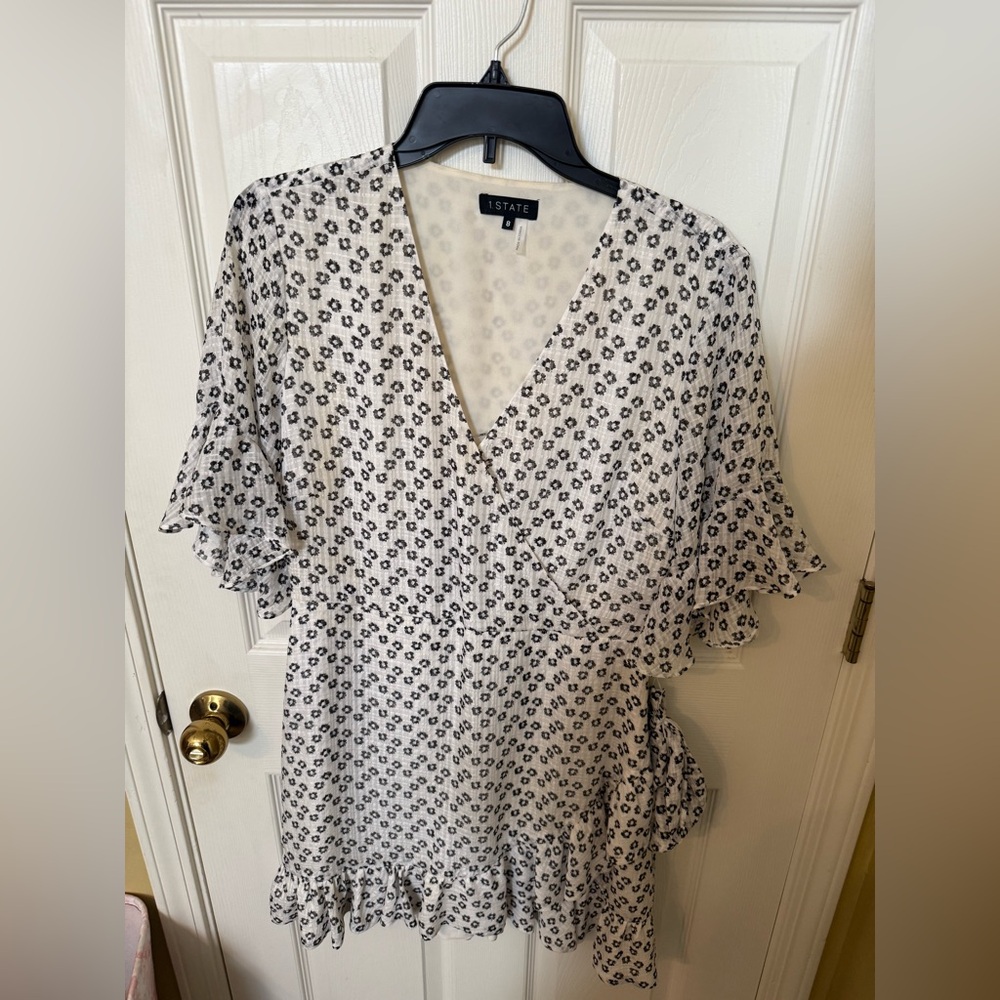 1. State Women's Black and White Floral mini dress